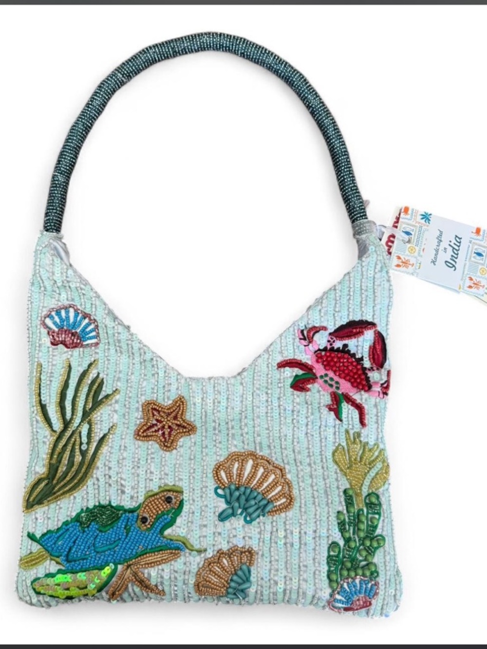 Made in India beaded sea creature shoulder bag